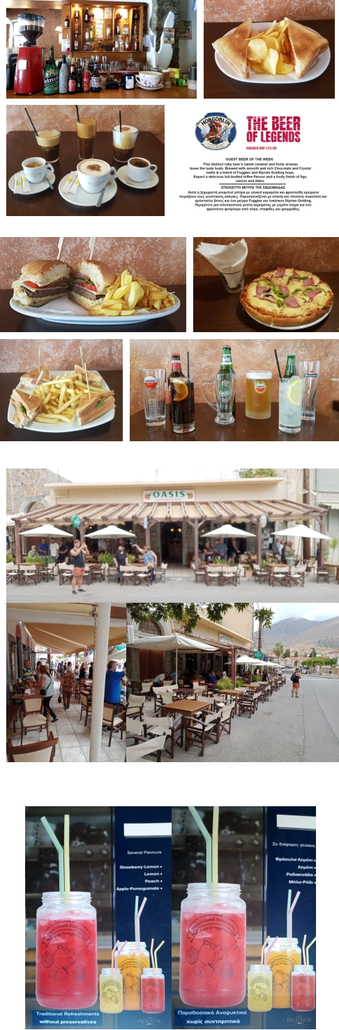 Cafe Oasis in Neapoli with food and drinks