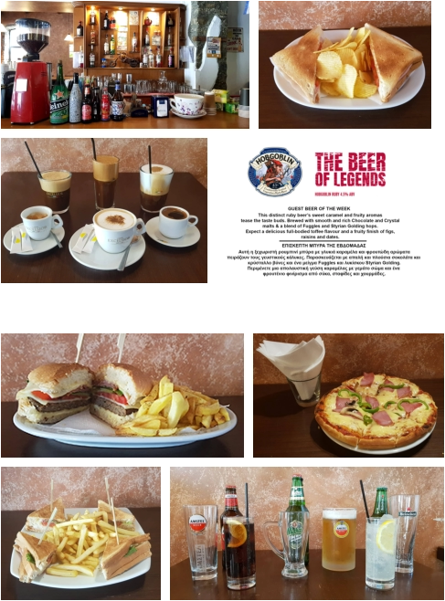 ποικιλία φαγητού και ποτού στο The Oasis Cafe